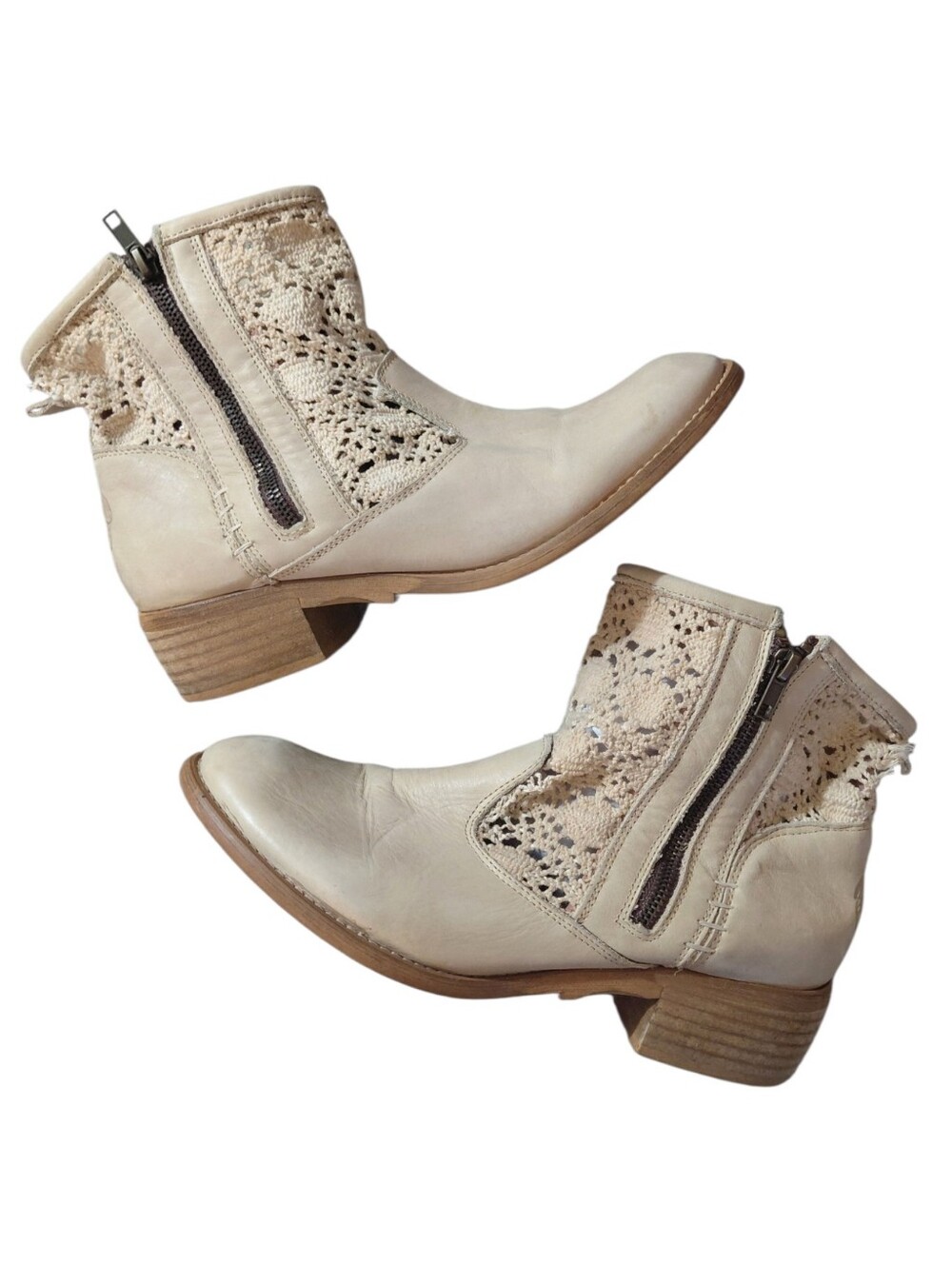 Anthropologie Musse & Cloud Suede Macrame Ankle Boots Suze 10 Woven Booties